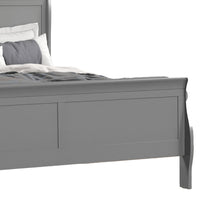 Queen Bedroom Set, Gray, Nickel Wood, 2 Piece Set with Nightstand