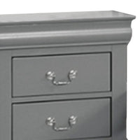 Queen Bedroom Set, Gray, Nickel Wood, 2 Piece Set with Nightstand