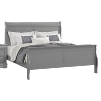 Queen Bedroom Set, Gray, Nickel Wood, 3 Piece Set with 2 Nightstands