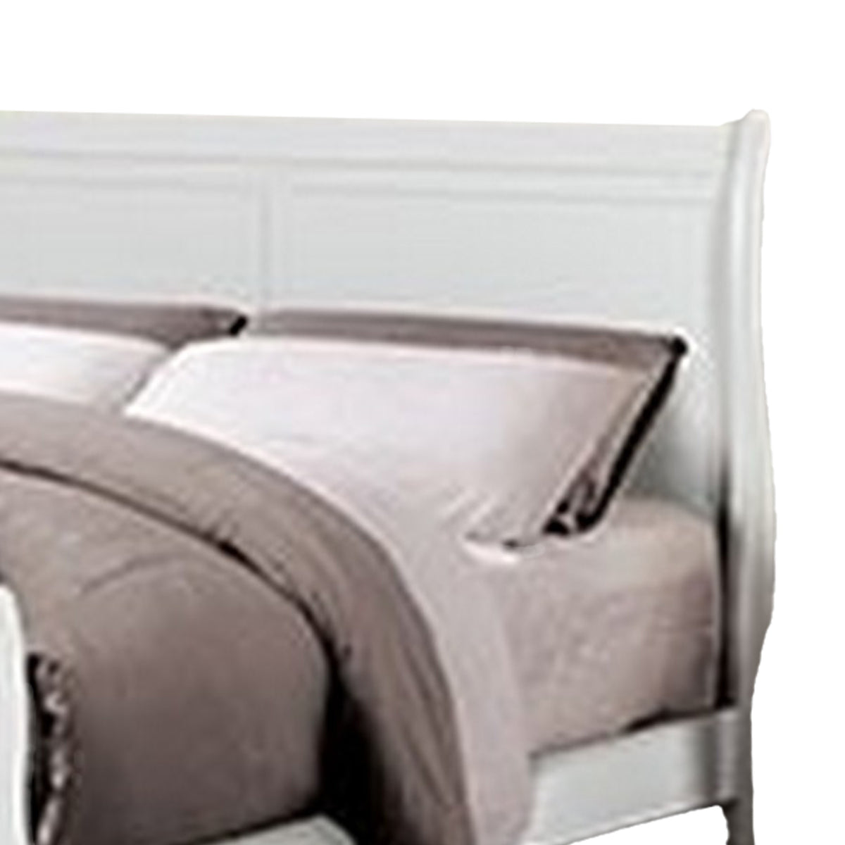Queen Bedroom Set, White, Nickel Wood, 3 Piece Set with 2 Nightstands