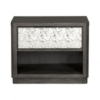 Queen Bedroom Set, Ash Gray, Chrome Wood, 3 Piece Set with 2 Nightstands