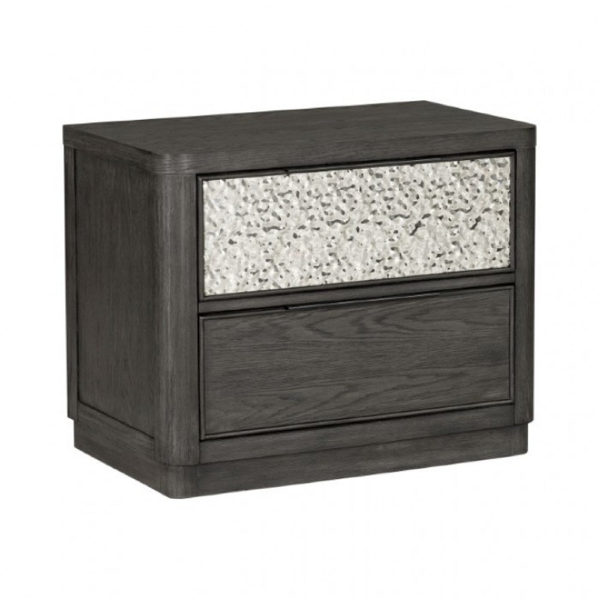 Queen Bedroom Set, Ash Gray, Chrome Wood, 3 Piece Set with 2 Nightstands