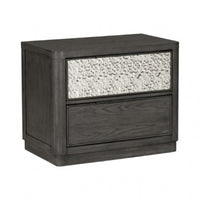 Queen Bedroom Set, Ash Gray, Chrome Wood, 3 Piece Set with 2 Nightstands