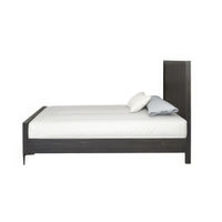 Queen Bedroom Set, Espresso Brown, Silver, Black Wood, 2 Piece Set with Nightstand