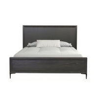 Queen Bedroom Set, Espresso Brown, Silver, Black Wood, 2 Piece Set with Nightstand