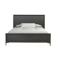 Queen Bedroom Set, Espresso Brown, Silver, Black Wood, 3 Piece Set with 2 Nightstands