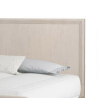 Queen Bedroom Set, Natural Oak Brown, Silver, Champagne Wood, 3 Piece Set with 2 Nightstands