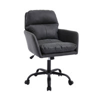 Limz Swivel Office Chair, Adjustable Height, Foam Fill Black Faux Leather