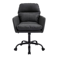 Limz Swivel Office Chair, Adjustable Height, Foam Fill Black Faux Leather