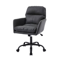 Limz Swivel Office Chair, Adjustable Height, Foam Fill Black Faux Leather