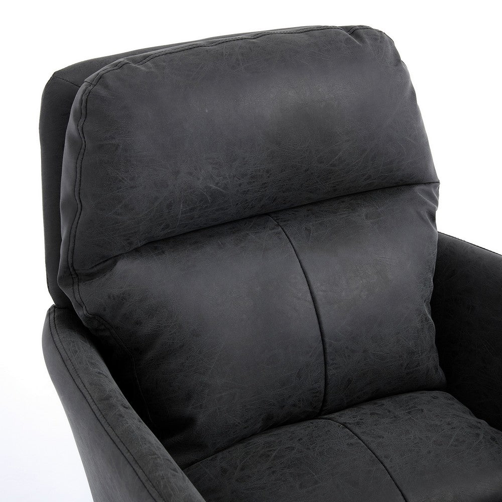 Limz Swivel Office Chair, Adjustable Height, Foam Fill Black Faux Leather