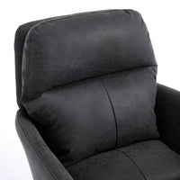 Limz Swivel Office Chair, Adjustable Height, Foam Fill Black Faux Leather