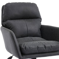 Limz Swivel Office Chair, Adjustable Height, Foam Fill Black Faux Leather