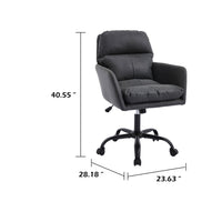 Limz Swivel Office Chair, Adjustable Height, Foam Fill Black Faux Leather