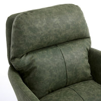 Limz Swivel Office Chair, Adjustable Height, Foam Fill Green Faux Leather