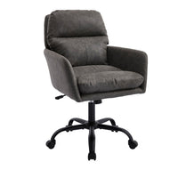 Limz Swivel Office Chair, Adjustable Height, Foam Fill Gray Faux Leather