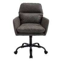 Limz Swivel Office Chair, Adjustable Height, Foam Fill Gray Faux Leather