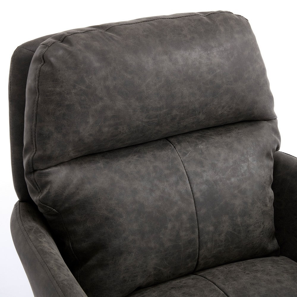 Limz Swivel Office Chair, Adjustable Height, Foam Fill Gray Faux Leather