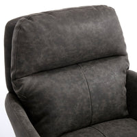 Limz Swivel Office Chair, Adjustable Height, Foam Fill Gray Faux Leather