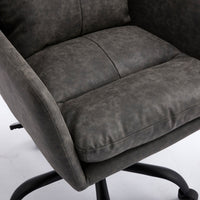 Limz Swivel Office Chair, Adjustable Height, Foam Fill Gray Faux Leather
