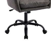 Limz Swivel Office Chair, Adjustable Height, Foam Fill Gray Faux Leather