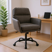 Limz Swivel Office Chair, Adjustable Height, Foam Fill Gray Faux Leather