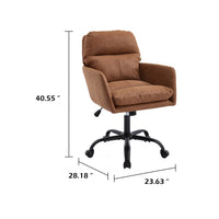 Limz Swivel Office Chair, Adjustable Height, Foam Fill Brown Faux Leather