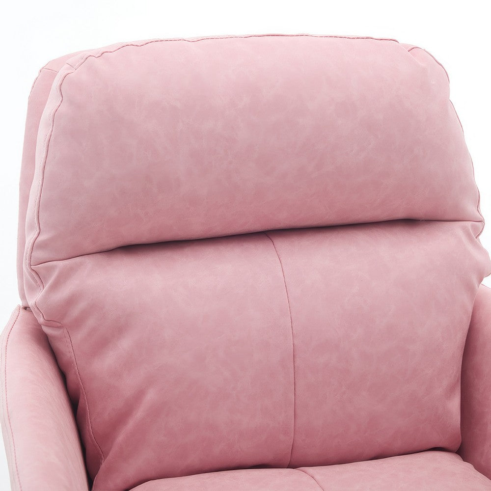 Limz Swivel Office Chair, Adjustable Height, Foam Fill Pink Faux Leather