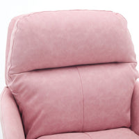 Limz Swivel Office Chair, Adjustable Height, Foam Fill Pink Faux Leather
