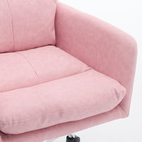 Limz Swivel Office Chair, Adjustable Height, Foam Fill Pink Faux Leather