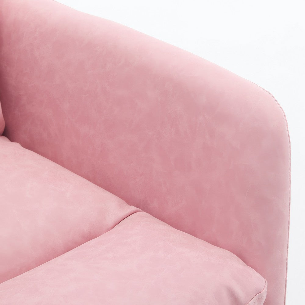 Limz Swivel Office Chair, Adjustable Height, Foam Fill Pink Faux Leather