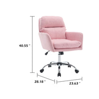 Limz Swivel Office Chair, Adjustable Height, Foam Fill Pink Faux Leather