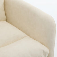 Limz Swivel Office Chair, Adjustable Height, Foam Fill White Faux Leather