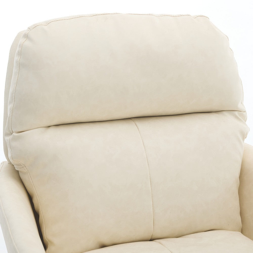 Limz Swivel Office Chair, Adjustable Height, Foam Fill White Faux Leather