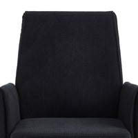 Vena Liftable Office Chair, Memory Foam Black Corduroy, Gold Metal Base