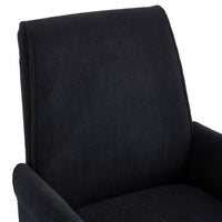 Vena Liftable Office Chair, Memory Foam Black Corduroy, Gold Metal Base