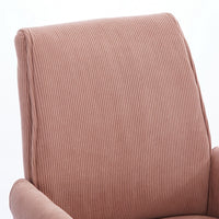 Vena Liftable Office Chair, Memory Foam Pink Corduroy, Gold Metal Base