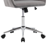 Arun Swivel Office Chair, Memory Foam, Tufted Gray Velvet, Silver Metal