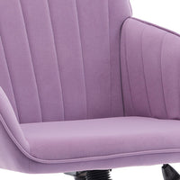 Arun Swivel Office Chair, Memory Foam Fill Lilac Purple Velvet, Gold Metal