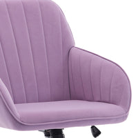 Arun Swivel Office Chair, Memory Foam Fill Lilac Purple Velvet, Gold Metal
