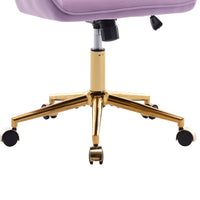 Arun Swivel Office Chair, Memory Foam Fill Lilac Purple Velvet, Gold Metal