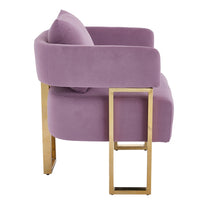 Jiya Accent Club Chair Set of 2, Sponge Fill Lilac Purple Velvet, Gold Legs