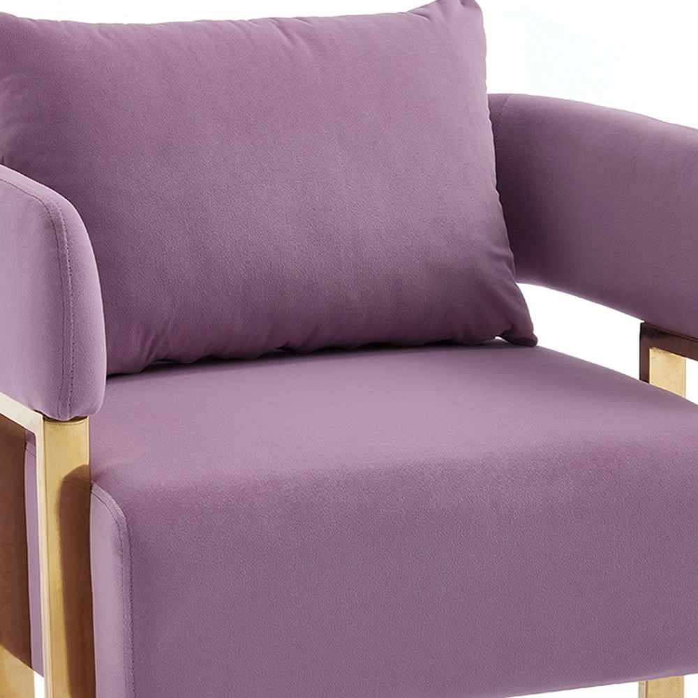 Jiya Accent Club Chair Set of 2, Sponge Fill Lilac Purple Velvet, Gold Legs