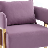 Jiya Accent Club Chair Set of 2, Sponge Fill Lilac Purple Velvet, Gold Legs
