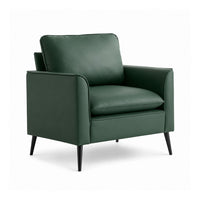 Heya Lounge Sofa Chair Set of 2, Track Arms, Green Faux Leather