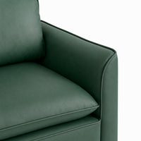 Heya Lounge Sofa Chair Set of 2, Track Arms, Green Faux Leather
