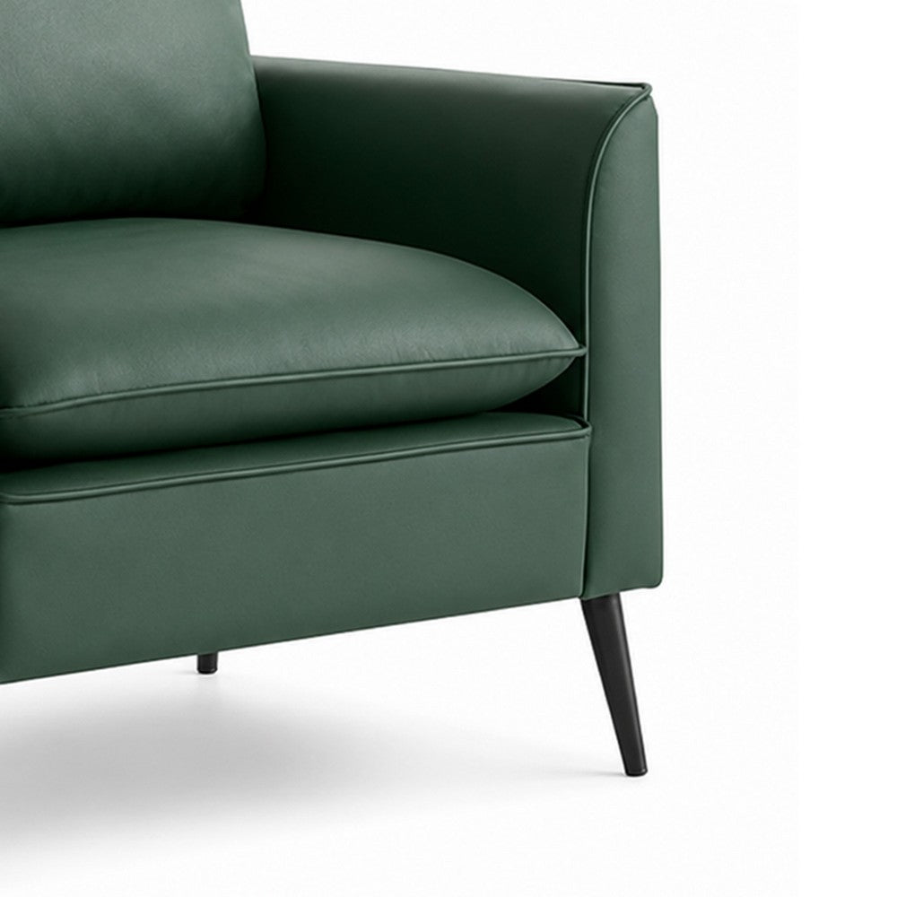 Heya Lounge Sofa Chair Set of 2, Track Arms, Green Faux Leather