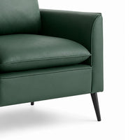 Heya Lounge Sofa Chair Set of 2, Track Arms, Green Faux Leather