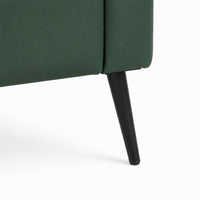 Heya Lounge Sofa Chair Set of 2, Track Arms, Green Faux Leather