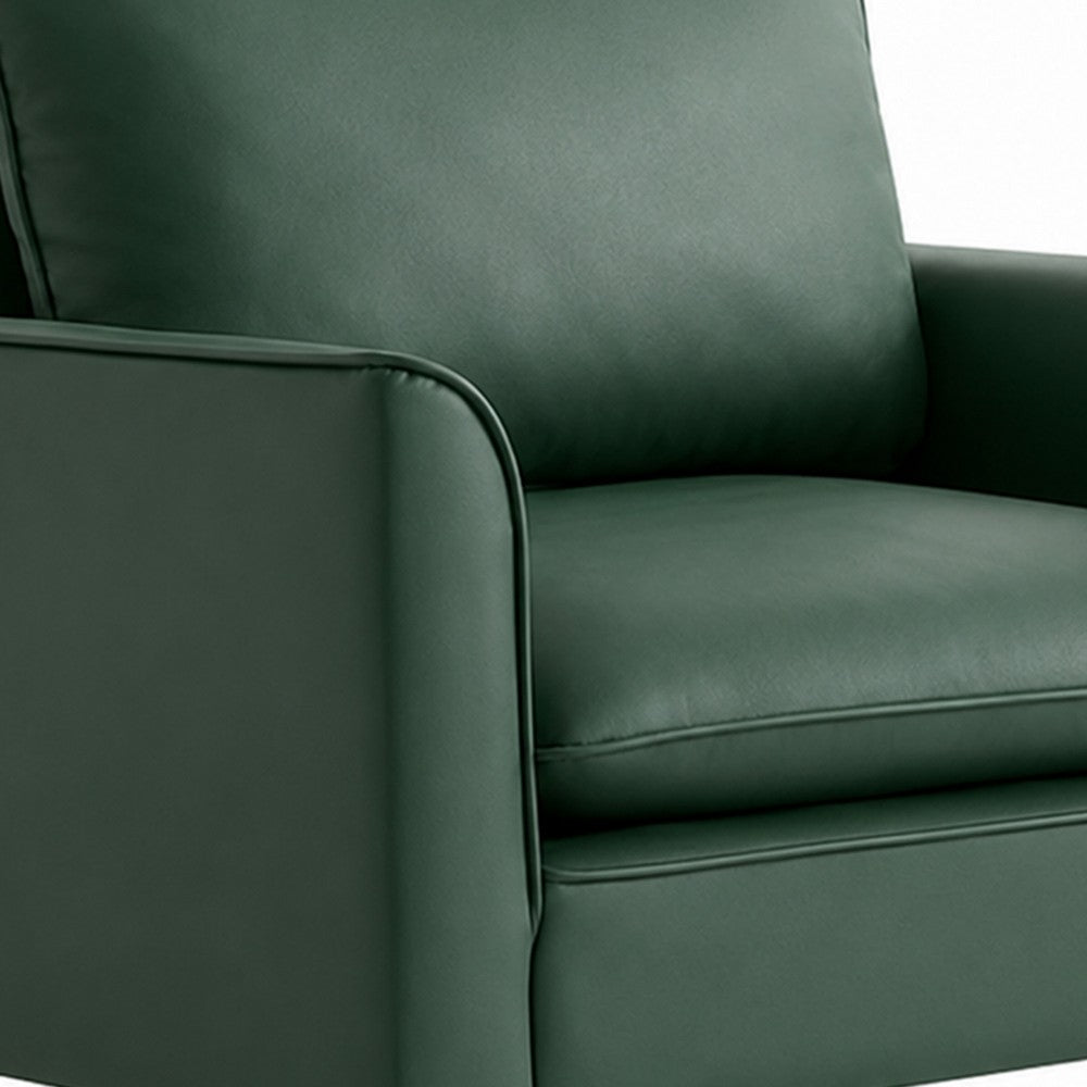 Heya Lounge Sofa Chair Set of 2, Track Arms, Green Faux Leather